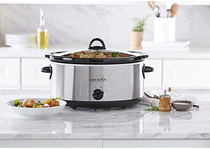 7 Quart Oval Manual Slow Cooker – Stainless Steel - Curated Catalog N2