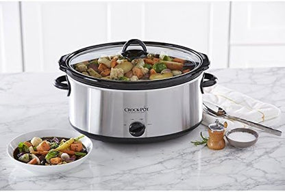 7 Quart Oval Manual Slow Cooker – Stainless Steel - Curated Catalog N2